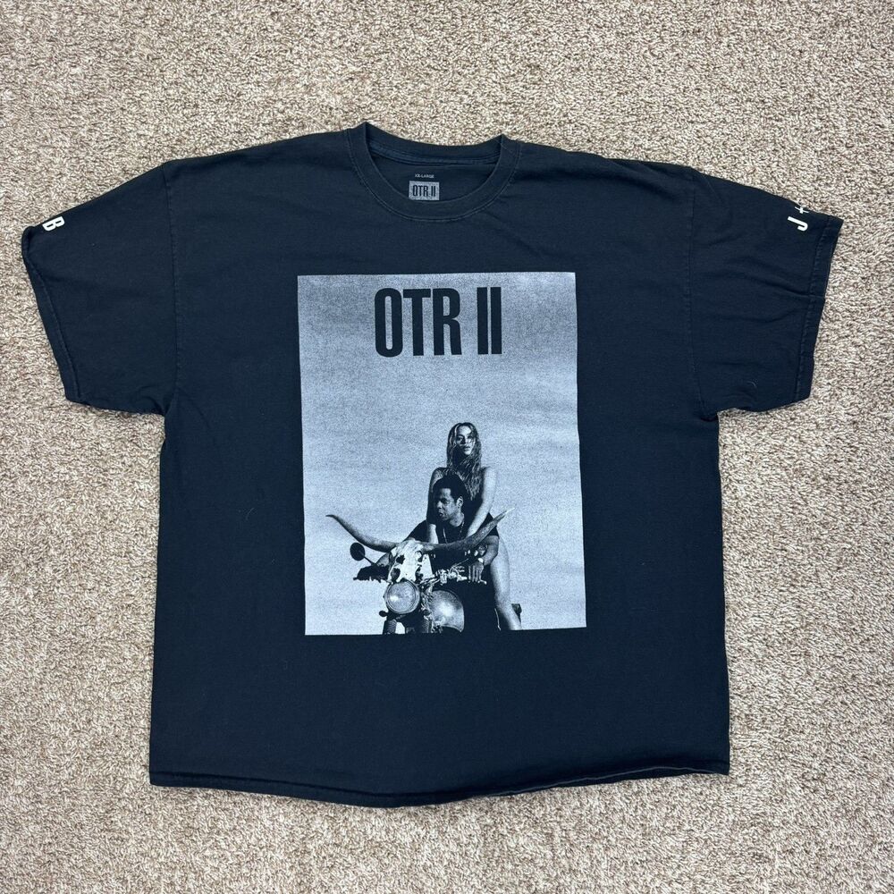 OTR II Jay Z Beyonce On The Run 2 Tour T-Shirt Mens 2XL Black 2018 Concert J+B
